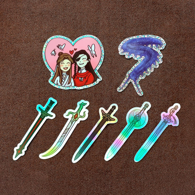 Image of [Mixed P4P] Glitter & Holo Vinyl Stickers