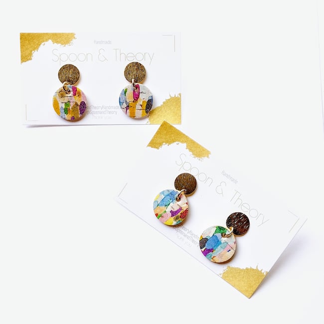 Seline Cork Fusion Stud Earrings