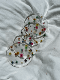 Image 2 of flower confetti coasters