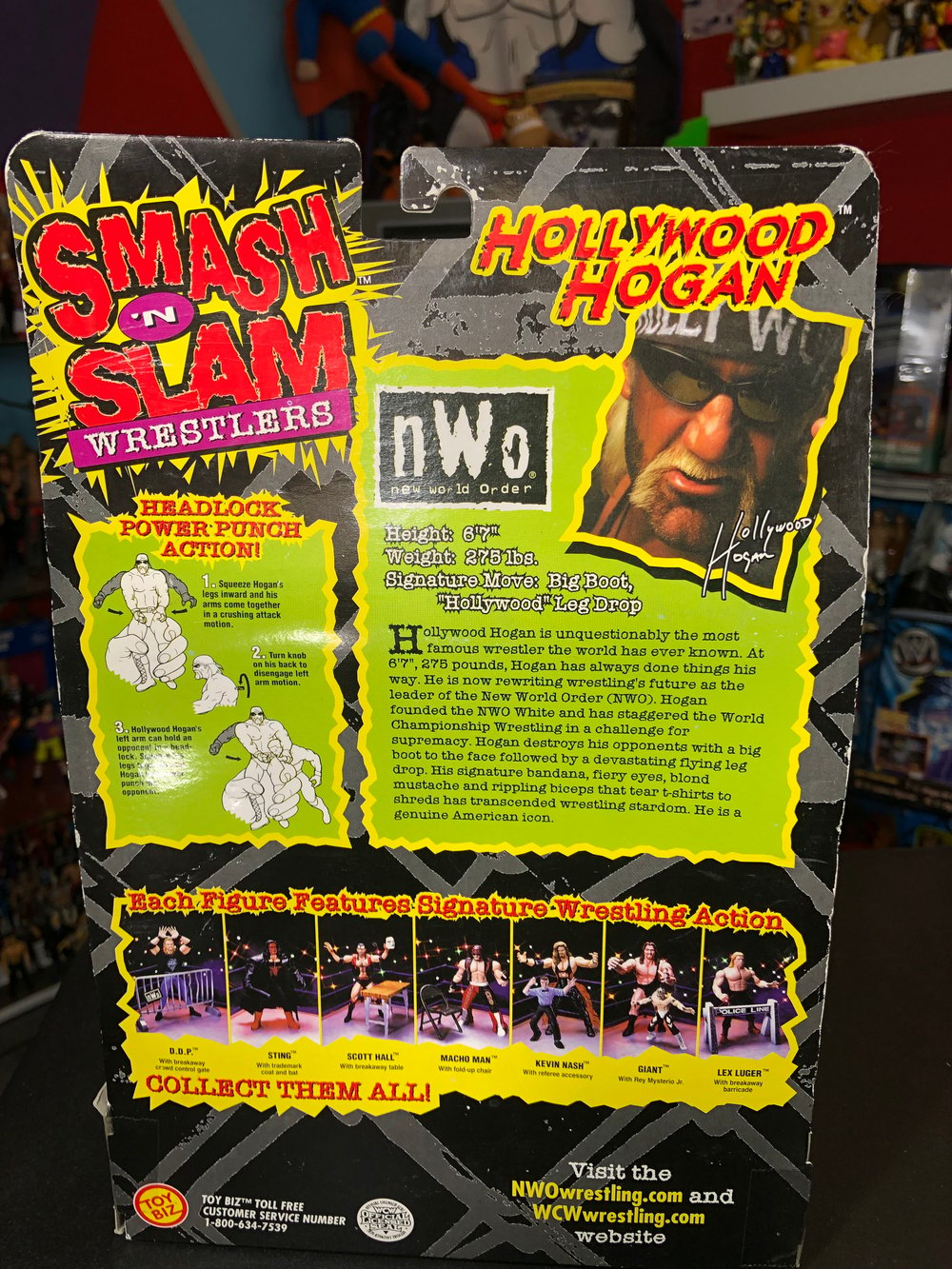 HOLLYWOOD HULK HOGAN V1 Smash N Slam WCW Toy Biz 1999 Figure