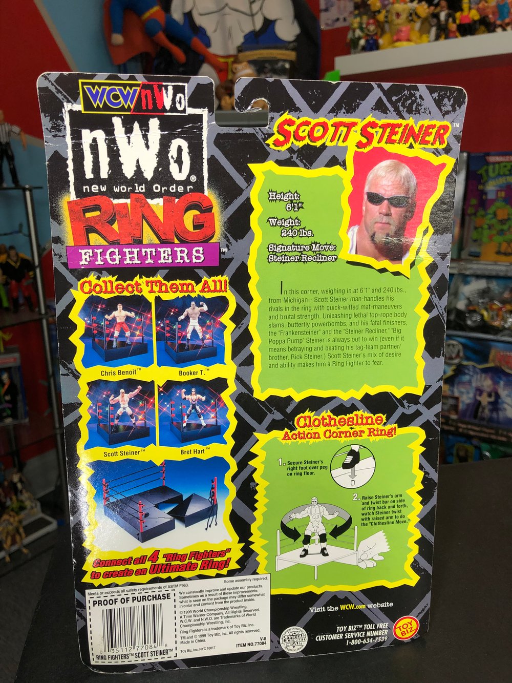 SCOTT STEINER (BLACK) RING FIGHTERS SERIES 2 WCW TOY BIZ 1999 FIGURE
