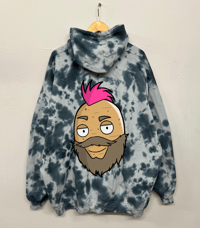 Image 1 of SPUDMAN BLACK TIEDYE HOODIE