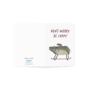 Image of GREETING CARD - DONT WORRY BE CAPPY