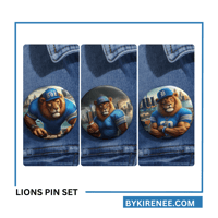 Detroit Lions inspired pin button set 