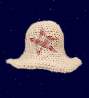 Upcycled star patch bucket hat