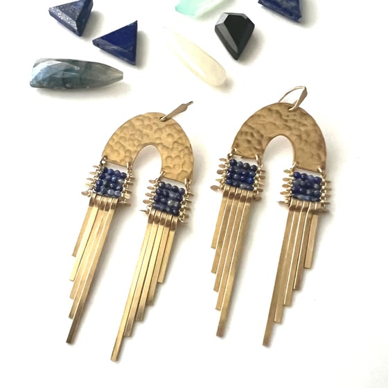 Image of Arcus Earrings with Blue Lapis