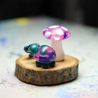 Image 3 of Turquoise & Rose Quartz Mama + Baby Turtle Tiny Glass Set