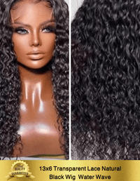 Image 2 of 13x6 Natural Black Transparent Lace Wig (Water Wave)