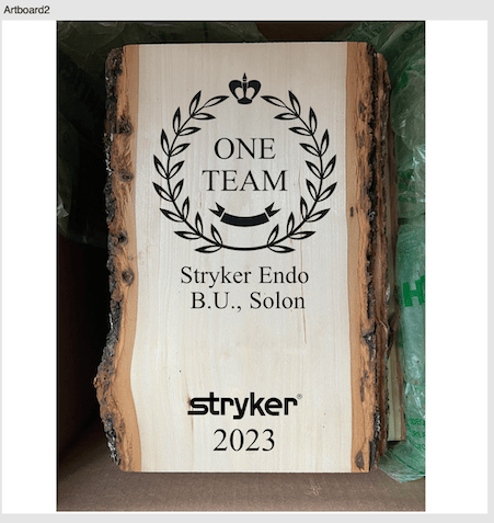 Image of Stryker Custom Engraved awards