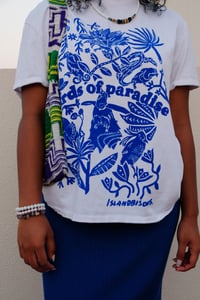 Electric Blue Birds of Paradise Tee (M)