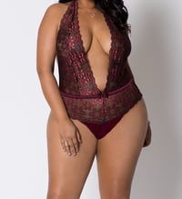 Plus Size low front halter teddy 