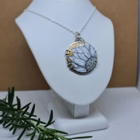 Image 4 of Enamel and Silver Hand Painted Pendant Sunflower - (SJ038)
