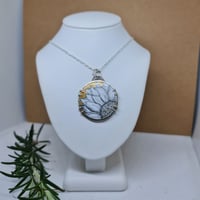 Image 5 of Enamel and Silver Hand Painted Pendant Sunflower - (SJ038)