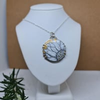 Image 2 of Enamel and Silver Hand Painted Pendant Sunflower - (SJ038)