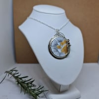 Image 3 of Enamel and Silver Hand Painted Pendant Gum Blossom- (SJ039)