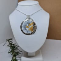 Image 4 of Enamel and Silver Hand Painted Pendant Gum Blossom- (SJ039)