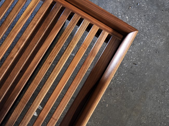 DAYBED IN BLACKWOOD AND TAN LEATHER