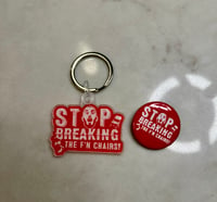 F'N CHAIRS KEYRING & PIN COMBO