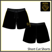 Short Cut Shorts - Black Gold Piping