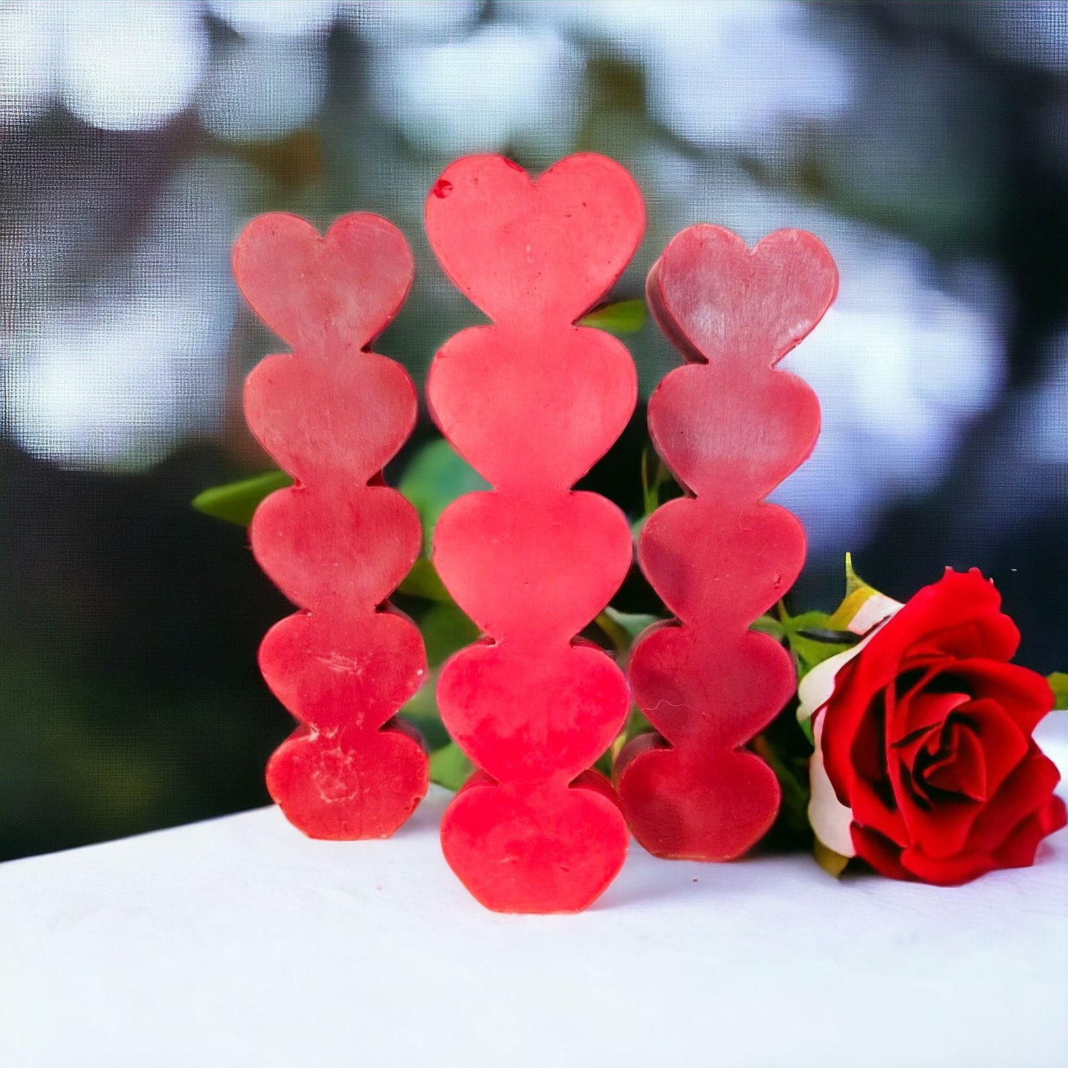 Image of Handcrafted Beeswax Heart Pillar Candles | Perfect for Valentine's Day & Romantic Décor