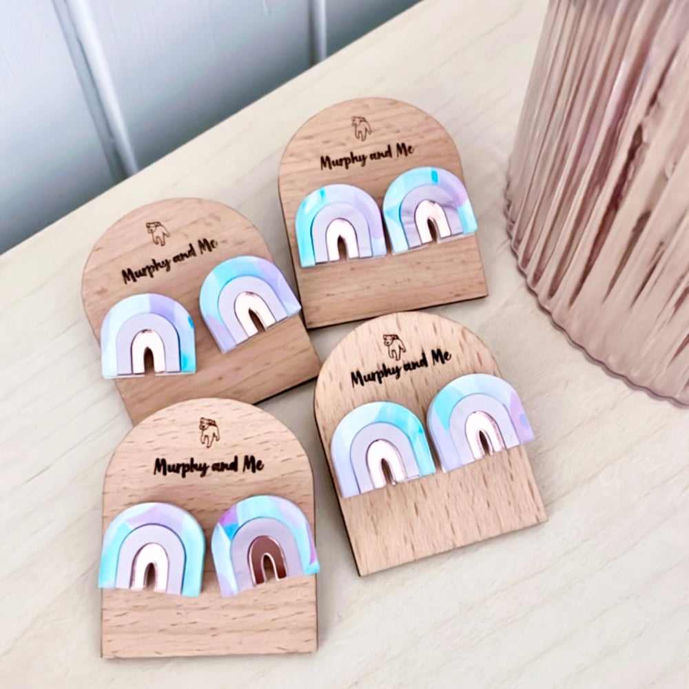 Image of 'Mermaid' Rainbow Studs