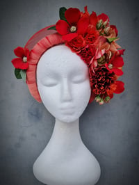 Image 1 of Floral Halo Headband in peachy reds