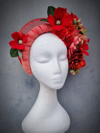 Image 3 of Floral Halo Headband in peachy reds