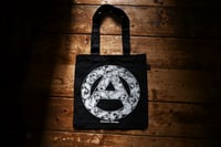 Image 4 of "Floral Anarchism" tote bag small black