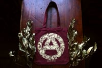 Image 1 of "Floral Anarchism"/ "Vegan" tote bag small red