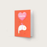 Image 1 of Valentine gift card flying balloon