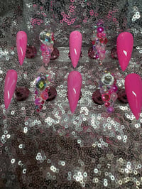 Image 3 of  Beautiful stiletto pink gel press on nails