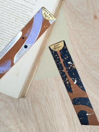 Image 1 of Personalised Brass Capped Leather Bookmark-Softies