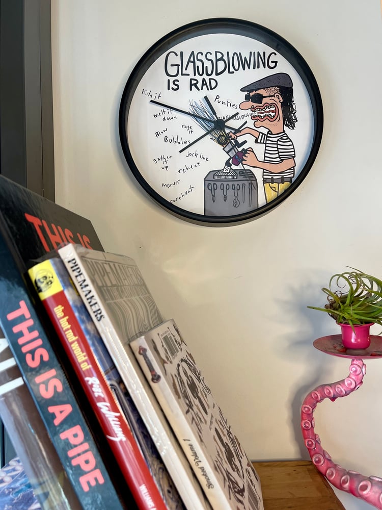 Image of "GLASSBLOWING IS RAD" Wall Clock