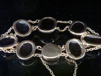 Image 4 of Edwardian 9ct large cabochon garnet bracelet with concealed garnet clasp