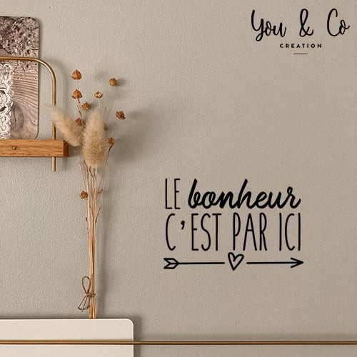 Image of Sticker "LE bonheur C'EST PAR ICI"