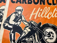 Image 2 of Carbon Cliff Motorcycle Hillclimb 1941 aged Linocut Print (large size Premium edition) FREE SHIPPING