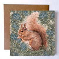 Image 1 of RED SQUIRREL GREETING CARD