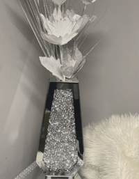 Crushed Diamond Crystal Sparkly Mirrored Coffin Vase 40CM