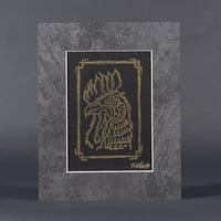 Image 1 of The Golden Cock – Linocut handmade art print