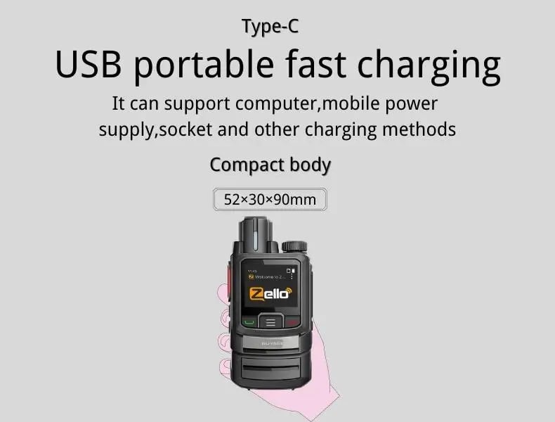 Ruyage ZL20 Zello Walkie Talkie 4g Radio With Sim Card Wifi Bluetooth For Long Range 