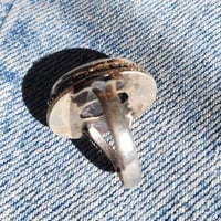 Image 3 of Large Blue flash moonstone ring