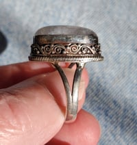 Image 4 of Large Blue flash moonstone ring