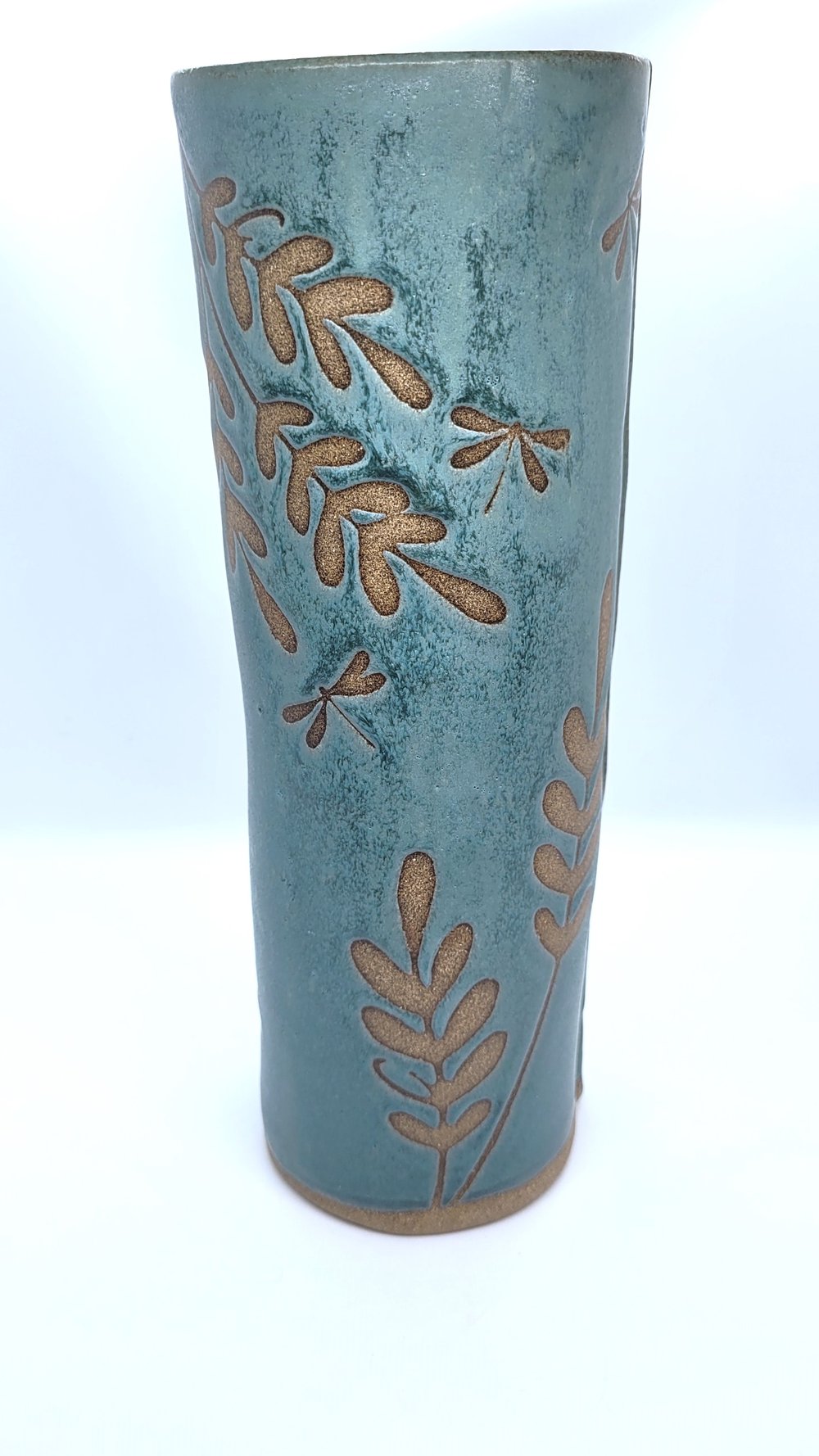 Image of LARGE HAND-BUILT DRAGONFLY VASE IN LEVI