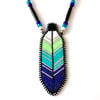 Miigwan Feather Beaded Pendant (Northern Lights)