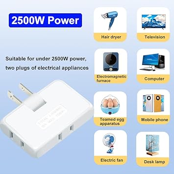  Rotatable Socket Converter 3 in 1 US Extension Plug Multi-Plug Mini Slim Wireless Outlet Adapter 