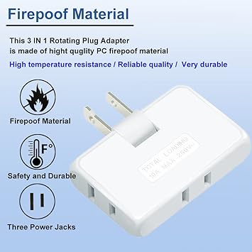 Rotatable Socket Converter 3 in 1 US Extension Plug Multi-Plug Mini Slim Wireless Outlet Adapter