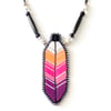 Miigwan Feather Beaded Pendant (Summer Light)