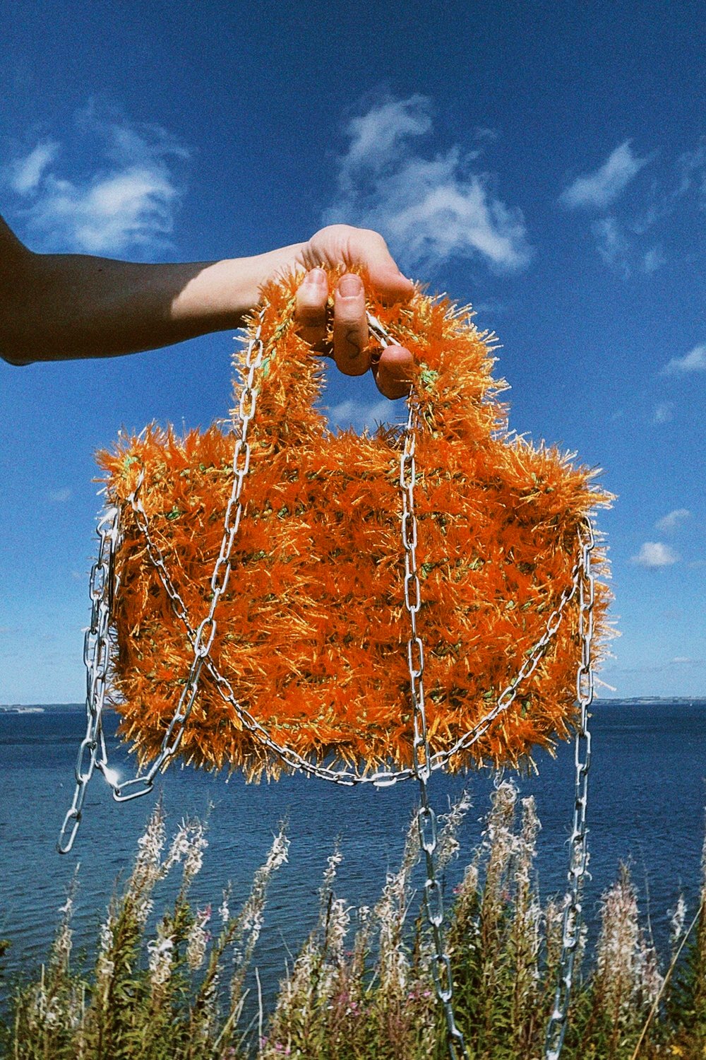 Image of Fluffy handmade crocheted bag no.3