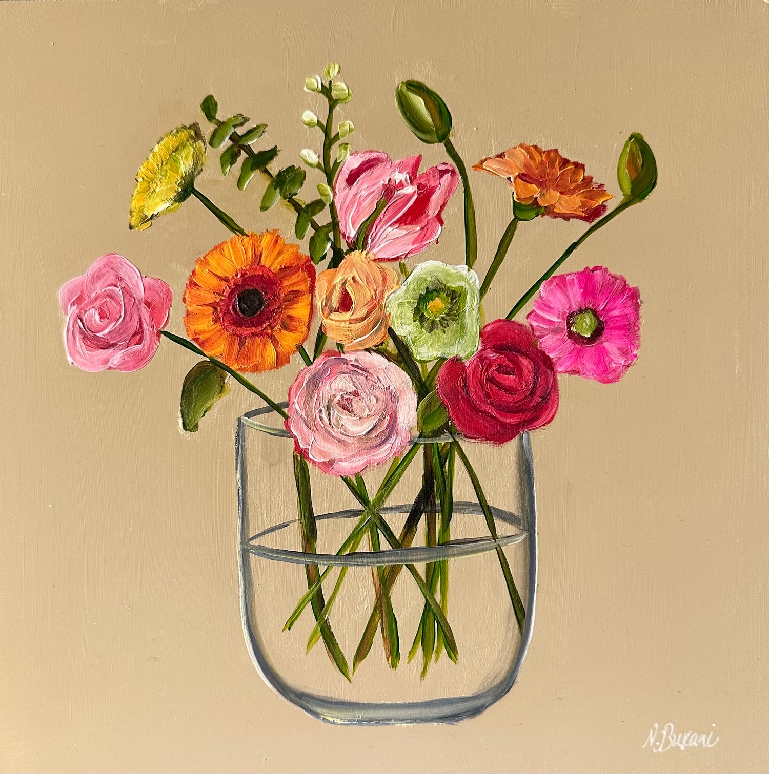 Mini Floral 35 by Neena Buxani - Original Painting