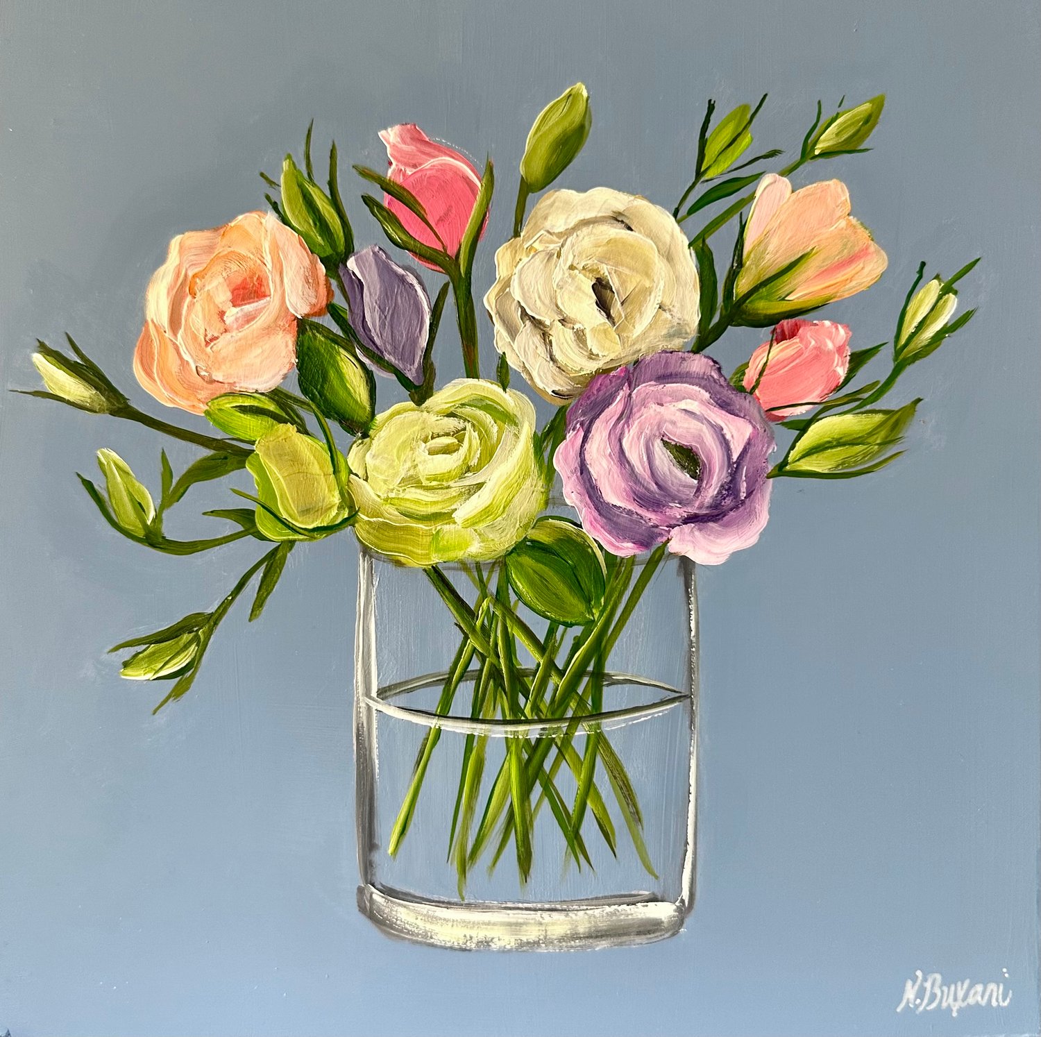 Mini Floral 36 by Neena Buxani - Original Painting